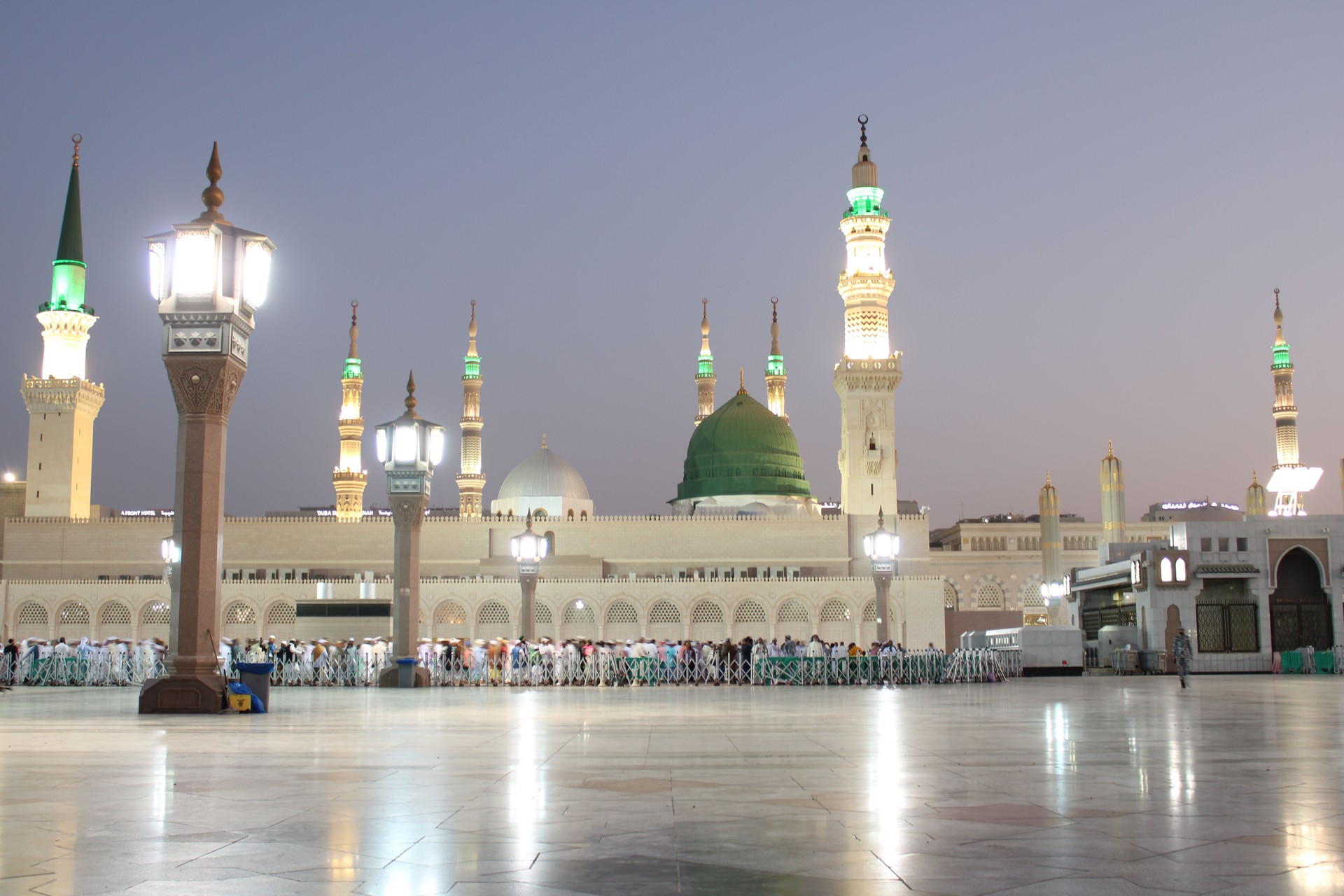 Beautiful morning view of Masjid Al Nabawi, Medina.